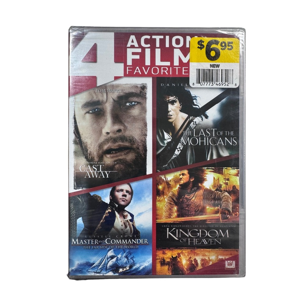 4 Action Film Favorites DVD Cast Away Last of‎ Mohicans Master Commander Kingdom